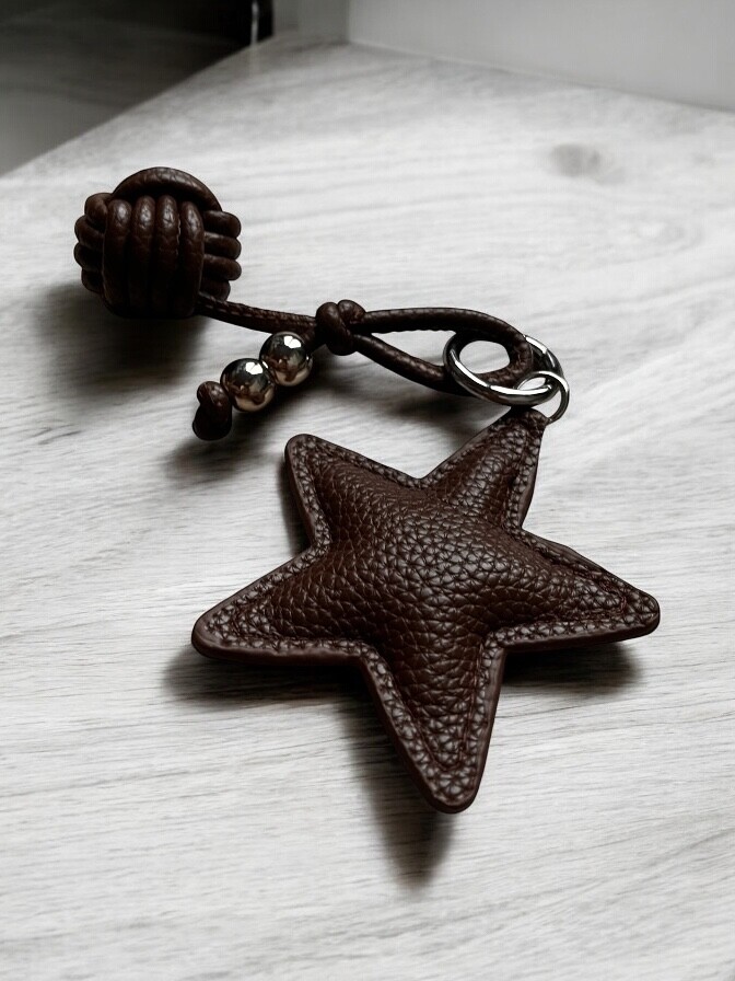 BROWN STAR BAG CHARM