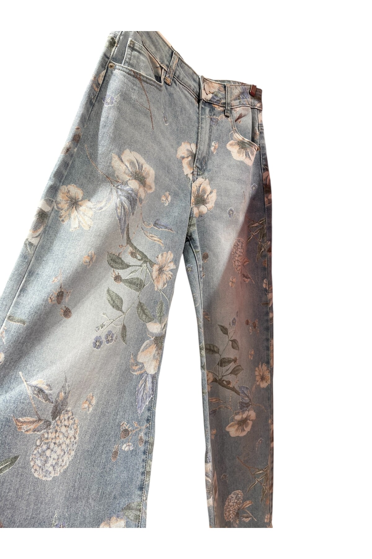 FLORAL  WIDE LEG DENIM PANTOLON l Limited Edition