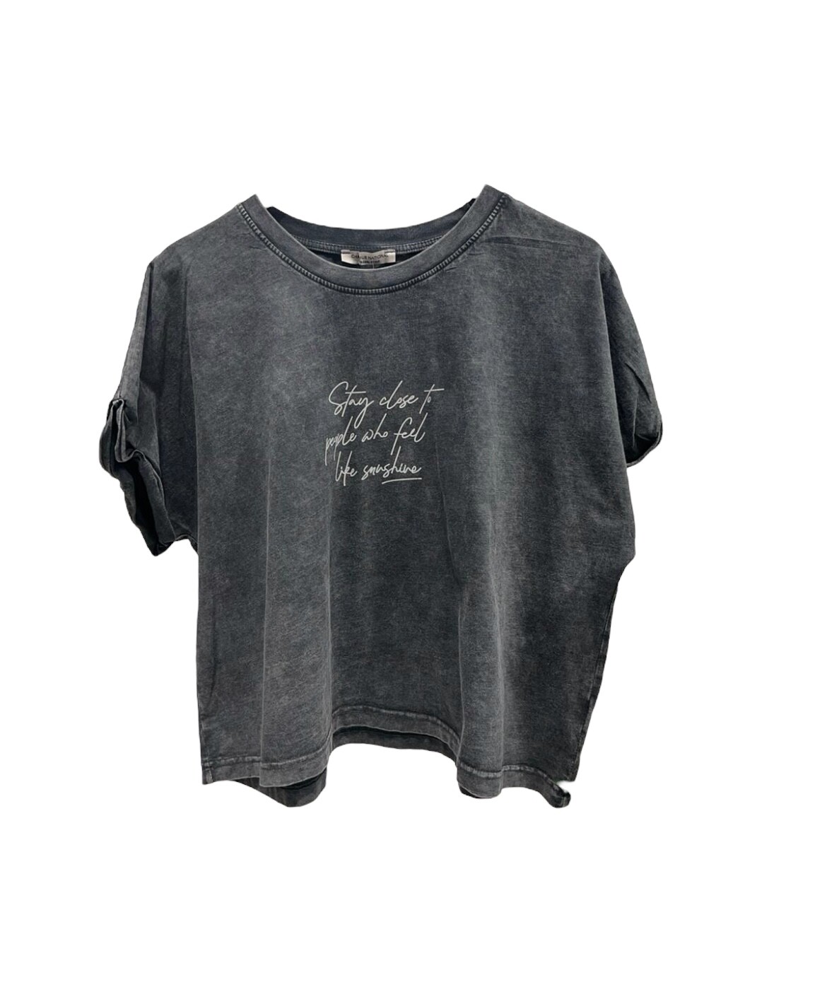 GRİ YIKAMALI TİŞÖRT