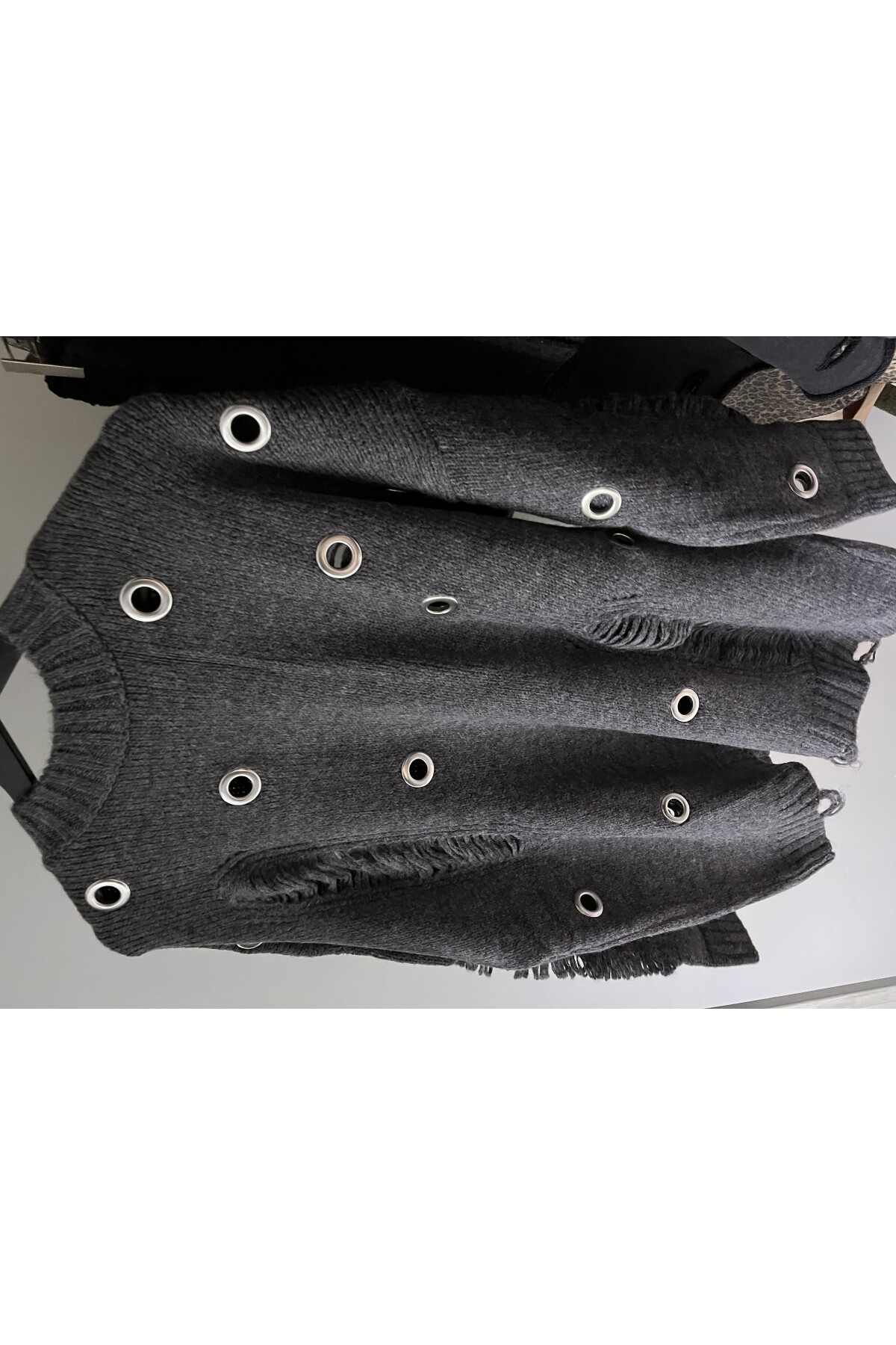 LONDON GREY KUŞGÖZÜ DISTRESSED KAZAK/ELBİSE I LIMITED EDITION