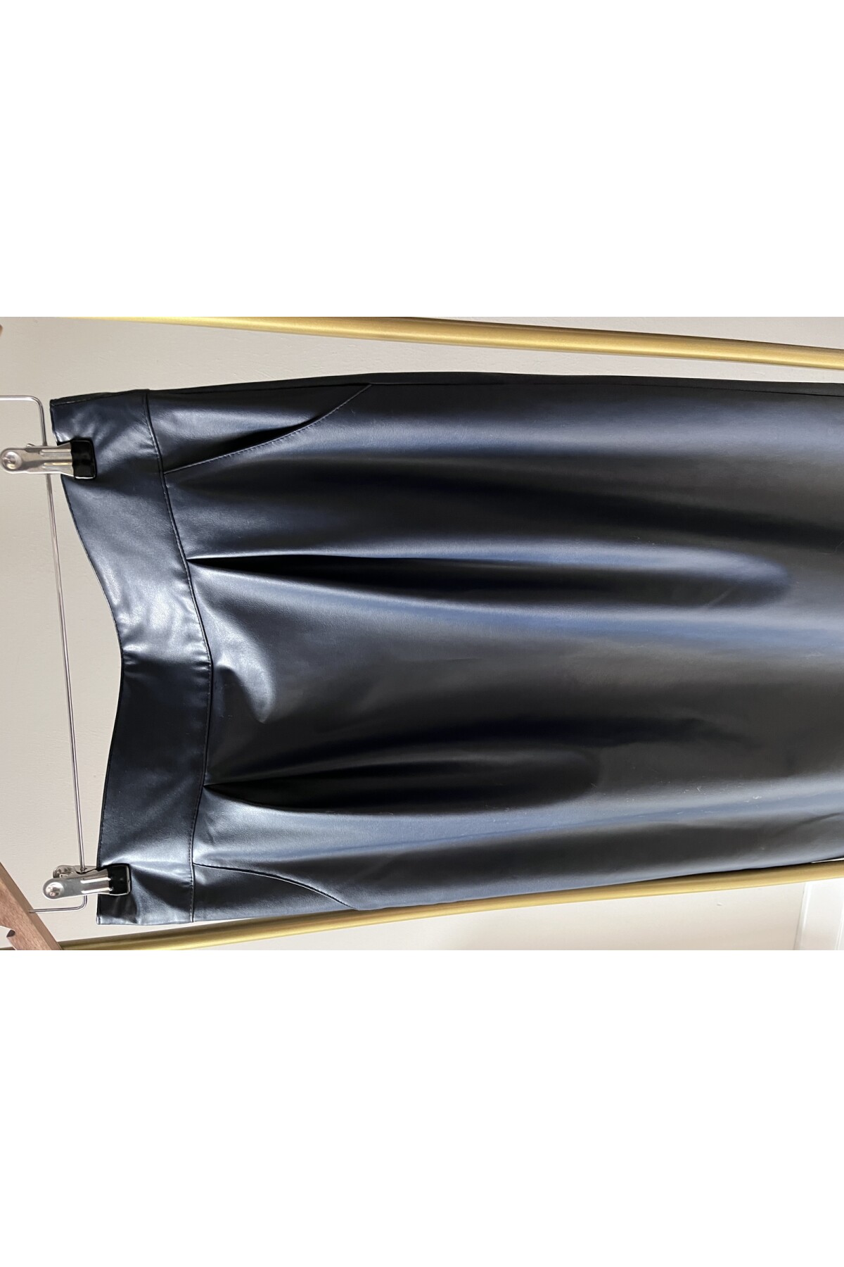 LACİ FAUX DERİ DÜZ ETEK