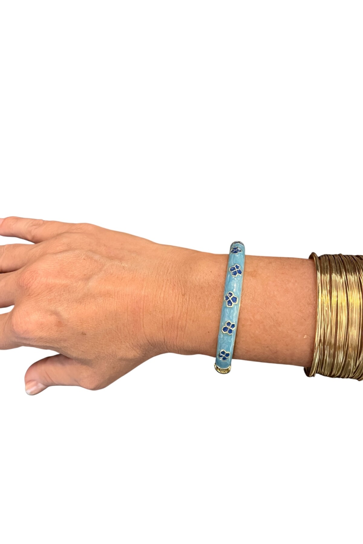 MAVİ MİNELİ GOLD KELEPÇE