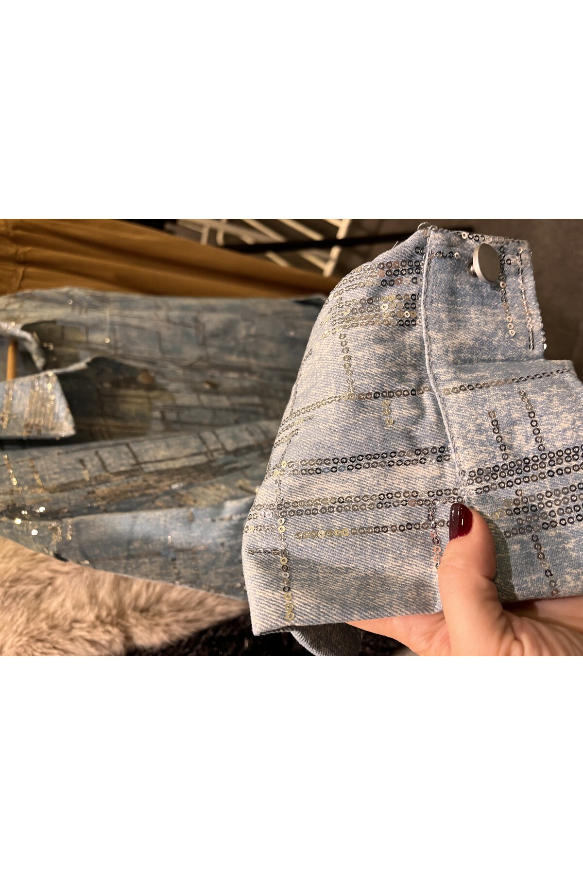 ŞERİT PAYETLİ DENIM GÖMLEK I Limited Edition