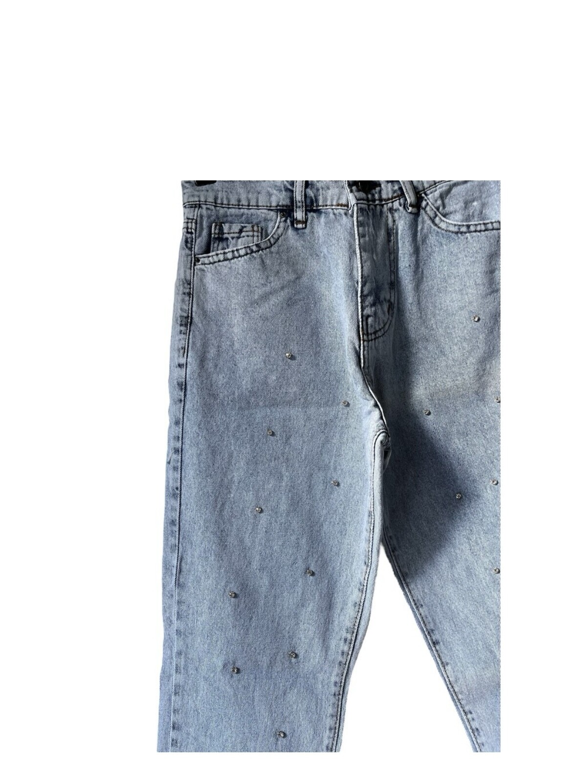 TAŞLI MOM FIT DENİM PANTOLON