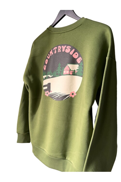 ARKASI BASKILI  SWEATSHIRT