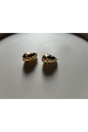 GOLD ÜSTÜ İNCİ DETAYLI DAMLA KÜPE