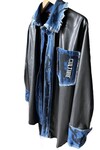 Denim mix faux deri gömlek/ceket
