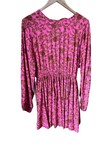 PINK FLORAL SIRT DEKOLTE ELBİSE