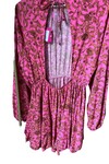 PINK FLORAL SIRT DEKOLTE ELBİSE