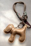MILKY BROWN DOG BAG CHARM