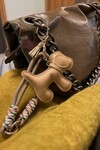 MILKY BROWN DOG BAG CHARM