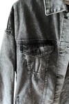 Taşlama yıkamalı sırt detaylı denim ceket