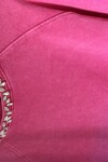 TAŞLI DISTRESSED PINK SWEATSHIRT